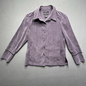 Norton McNaughton Women Shirt‎ Top Stretch Velvet Blend Size 10 Dusty Lavender